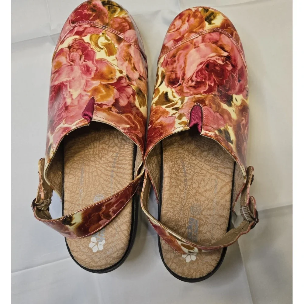 Rocky4 EurSole Slingback Patent Leather Clog Shoe Renaissance Rose Size 39/8-8.5 - Picture 6 of 9
